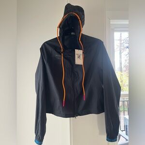 Nike X OffWhite ‘Black Orange’ cropped Rain Jacket XS retail $350